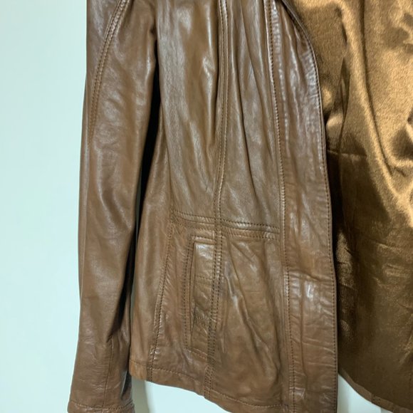 Danier | Women's Brown Leather Jacket Size Small UK12 - Picture 3 of 7